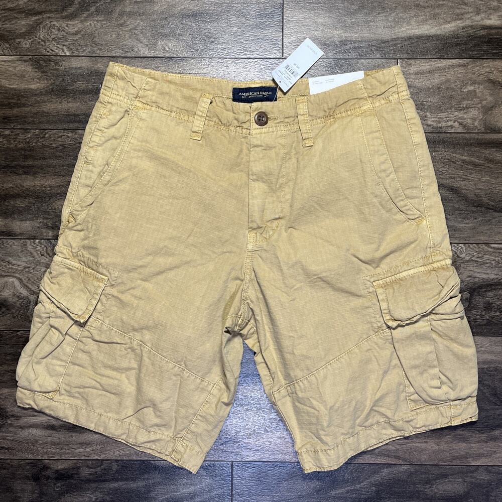 American Eagle Ripstop Cargo Shorts Men's 30 Desert At The Knee NWT